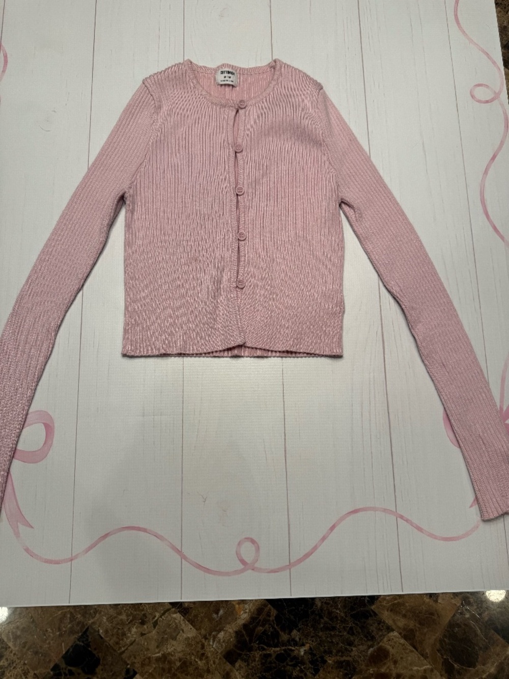 Cotton On Everfine Round Neck Cardigan in Flossy Pink Knit Size M